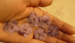 petite handmade tulle flowers
